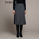 PORTS 寶姿秋冬新品女裝中長(cháng)百褶裙半裙LM9S056NFQ067 黑色格子 M (6)