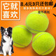 狗狗玩具球金毛泰迪彈力球耐咬磨牙網(wǎng)球?qū)櫸镉兹祭嘈」酚?xùn)練 寵物網(wǎng)球3個裝