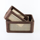 宜然家居 桌面藤編ins風(fēng)簡(jiǎn)約零食雜物收納筐收納盒木質(zhì)玄關(guān)盒實(shí)木框置物筐 深棕色圓角款 大號