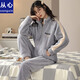 從心珊瑚絨睡衣女冬季長(zhǎng)袖加絨加厚法蘭絨家居服女士睡衣秋冬大碼套裝 B 2713 L 身高160-165重100-120斤