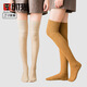 時(shí)貓過(guò)膝襪子女長(cháng)筒襪秋冬季加厚兔絨加長(cháng)款帶硅膠不下滑冬天高筒長(cháng)襪 女士/黃色 2雙 均碼(36-40)