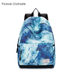 forevercultivate時(shí)尚新款雙肩包男女生校園吧百搭背包中學(xué)生高中書(shū)包旅行大容量電腦包 9018藍石