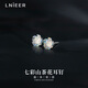 Lnieer925銀彩色山茶花耳釘女款養(yǎng)耳洞耳環(huán)小眾設(shè)計(jì)高級(jí)感2025新款耳飾 【925銀】七彩山茶花耳釘