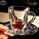 BOHEMIA捷克BOHEMIA進(jìn)口水晶玻璃卡布奇諾熱飲咖啡杯花茶杯熱飲杯碟套裝 捷克海王星咖啡杯+碟