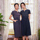 布符2024夏季新款原創(chuàng)簡約大方優(yōu)雅精致復(fù)古文藝?yán)C花時尚連衣裙女\x0a 紫綿 L