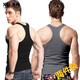 續點(diǎn)工字背心男夏季彈力修身休閑健身緊身運動(dòng)跨欄棉男士吊帶無(wú)袖坎肩 深灰色+黑色 2XL 碼140-152斤左右修身版型