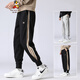 稻草人彎刀褲運動(dòng)褲男春秋季新款寬松大碼休閑長(cháng)褲時(shí)尚潮流青年衛褲子 黑色 K708(常規) M