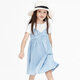 little MO&Co.涼感抑菌 童裝夏裝女童吊帶裙牛仔裙連衣裙兒童裙子 牛仔淺藍(lán)色 140 140/64