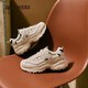 斯凱奇（Skechers）女鞋摩卡熊復古老爹鞋厚底增高緩震休閑鞋896145 自然色/黑色/NTBK 37