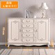 歐佳頓 歐式五斗柜【包安裝】帶開(kāi)扇臥室收納柜象牙白色烤漆雕花輕奢 140長(cháng)五斗加開(kāi)扇象牙白描銀 送貨包安裝 組裝