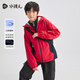 水孩兒（SOUHAIT）童裝男童女童厚外套秋冬季新款兒童三防搖粒絨風(fēng)衣 經(jīng)典紅 150