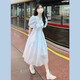 景怡依大童長裙連衣裙少女15初中學(xué)生女孩裙子中小學(xué)生小清新甜美女夏 淺藍(lán)色 M