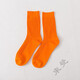 辛束祿余文樂(lè )襪子潮流中筒襪ins男女熒光色襪抽條堆堆襪女橙色襪子 亮橙色3雙 均碼 38-43