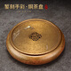 久堂純黃銅鏨刻手彩圖茶盤(pán)圓形家用高檔輕奢功夫茶具托盤(pán)小型干泡茶臺(tái) 竹-常喜鏨刻手彩圖黃銅茶盤(pán)