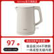 TONNEY酒店同款燒水壺泡茶專用304不銹鋼無(wú)縫內(nèi)膽煮水壺電熱水壺家用電壺?zé)崴畨責(zé)畨?【手動(dòng)盤(pán)線】米灰色