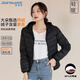 真維斯（JEANSWEST）羽絨服女冬季連帽輕薄羽絨短款白鴨絨輕便薄款外套女款黑色L
