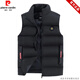 皮爾卡丹（pierre cardin）品牌保羅保暖中年胖子外套男休閑運(yùn)動(dòng)坎肩背心羽絨馬甲大碼男裝 黑色【307款】 3XL【150-165斤】
