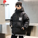 皮爾卡丹（pierre cardin）兒童裝男童冬裝棉服3~14歲穿中大童面包服男孩冬季加厚夾棉外套潮 黑色 170