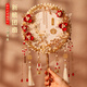 結(jié)婚新娘團扇香檳古風雙圈成品中式婚禮秀禾扇手工喜扇diy材料包 香檳款玉貌花容 diy材料包(自己制作)