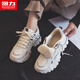回力棉鞋女春季加絨老爹鞋2026新款保暖女鞋加厚學(xué)生運動(dòng)鞋百搭鞋子女 米蘭色 | 加絨款 38 女款