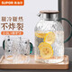 蘇泊爾（SUPOR）冷水壺涼水壺玻璃耐高溫家用大容量冷泡果汁花茶壺水杯茶壺套裝 杯子2個(gè)+壺 2L