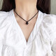 唯誠(chéng) 天然水晶鎖骨鏈轉(zhuǎn)運(yùn)珠女紫水晶黑曜石助學(xué)業(yè)考試項(xiàng)鏈吊墜學(xué)生時(shí)尚飾品 彩眼黑曜石（守護(hù)） 珠徑12mm