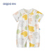 aqpa【135g新疆棉】嬰兒純棉連體衣嬰幼兒爬服夏季新生寶寶衣服薄哈衣 動(dòng)物郊游 100cm