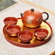 尊壺 宜興紫砂壺西施壺茶具套裝手工泥繪泡茶壺國(guó)工沈惠芳禮品泡茶器 雙色西施套裝/1壺4杯+銅觀圓盤