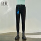 日著(zhù)休閑褲女原創(chuàng  )設計2025春新款趣味性線(xiàn)條百搭緊身加絨款牛仔小 冬日黑 M