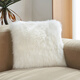 澳尊（AOZUN） 澳尊歐式簡(jiǎn)約純羊毛抱枕沙發(fā)靠墊羊毛靠墊羊毛真皮灰白含芯靠墊 凈白色 50cm*50cm 含枕芯 真羊毛單面毛