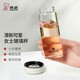 希諾（HEENOOR） 玻璃杯單層女士花茶杯加厚帶蓋水杯小巧便攜家用少女心杯子 米白 260ml