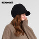 卡蒙（Kenmont）修臉型羊毛貝雷帽女秋冬黑色韓版蓓蕾帽日系英倫保暖毛呢帽子2771 黑色 均碼 57.5cm