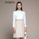PORTS寶姿秋冬新品女裝長(cháng)袖中長(cháng)連衣裙LM9D073NWT008 奶白色 M (6)