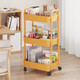 樂(lè )活時(shí)光廚房落地置物架多層移動(dòng)小推車(chē)置物架蔬菜收納家用零食架儲物架 3層檸檬黃【豪華款】