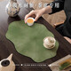 自賞新中式荷葉硅藻泥茶墊茶席瀝水墊茶桌墊茶具隔熱吸水餐墊國風(fēng)杯墊 荷葉田田-硅藻泥軟墊茶席墊 異形25*50cm【環(huán)保無(wú)味】