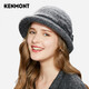 卡蒙（Kenmont）英倫圓頂大檐毛呢帽復古黑色冬季盆帽女秋韓版優(yōu)雅小禮帽2607 灰色 可調節(57.5cm)