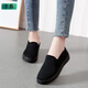 于系2025春季老北京布鞋 女士休閑鞋防滑全黑布鞋 低幫帆布鞋女鞋 黑色 H01 38