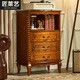 匠萊藝 實(shí)木斗柜美式復古五斗櫥臥室儲物柜斗柜歐式客廳靠墻收納小柜子 斗柜/C款60*40*95cm