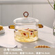 憶壺茶 燉鍋玻璃泡面鍋大容量耐高溫?zé)踔箦侂p耳防燙養(yǎng)生熬湯鍋 【1400ml】透明直徑 13.8cm