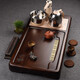 凡越整塊花梨實(shí)木茶盤(pán)家用功夫茶具茶托盤(pán)全自動(dòng)一體茶臺(tái)帶燒水壺套裝 舍得胡桃色框架85*43*5cm+茶爐