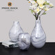傲石 新古典大理石花紋輕奢創(chuàng  )意玻璃花瓶擺件插花花器家居樣板間裝飾品 三件套(不含花)