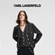 Karl Lagerfeld卡爾拉格斐2025春季新款藏青色粗花呢外套老佛爺M21E1507 藏青色 S (38)