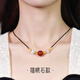 夢君宸紅瑪瑙相思豆項(xiàng)鏈女紅豆抖音網(wǎng)紅掛件轉(zhuǎn)運(yùn)珠手工掛繩珠子吊墜 貓眼石項(xiàng)鏈