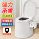 固立特移動(dòng)馬桶老年人坐便器孕婦尿桶簡(jiǎn)易移動(dòng)便攜式成人塑料臥室坐便椅 白色蹲廁用 【鏤空雙提手內桶】