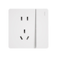 領(lǐng)普E2Lite開關(guān)插座超薄啞光磨砂大面板電源插座10A斜五孔插座16A空調(diào) 一開五孔 插座 白色