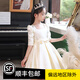 小咔衣濃（Xiaokayinong）女童生日公主裙高端兒童鋼琴演奏演出服花童婚紗小女孩禮服春秋季 香檳色蝴蝶結緞面 130