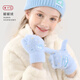 Hello Kitty女童手套冬季新兒童保暖全指五指針織毛線(xiàn)女孩寫(xiě)字 UKU4049藍色 