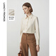 朗姿法式氣質(zhì)通勤休閑百搭襯衫冬季新款襯衣上衣女高級感 米白色 M
