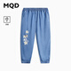 MQD童裝男大童夏季潮酷字母休閑牛仔褲 中牛仔藍(lán) 120