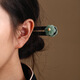 蘇十六黑檀木古風(fēng)發(fā)簪女岫玉花朵古風(fēng)木簪原創(chuàng)新中式簪子盤發(fā)漢服頭飾 岫玉花朵檀木發(fā)簪